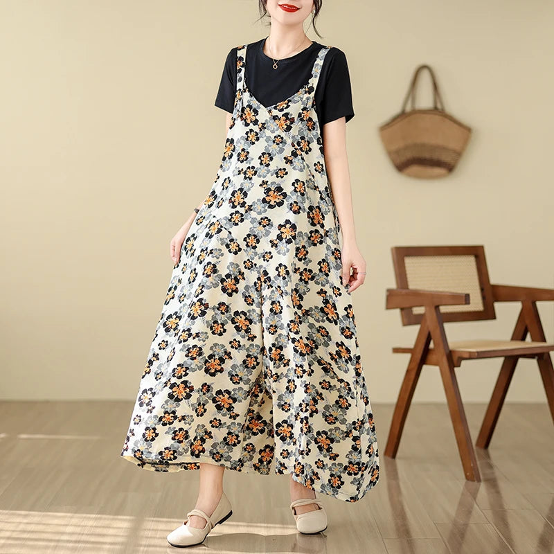 Luxencea™️ – Elegant Floral Loose Jumpsuit