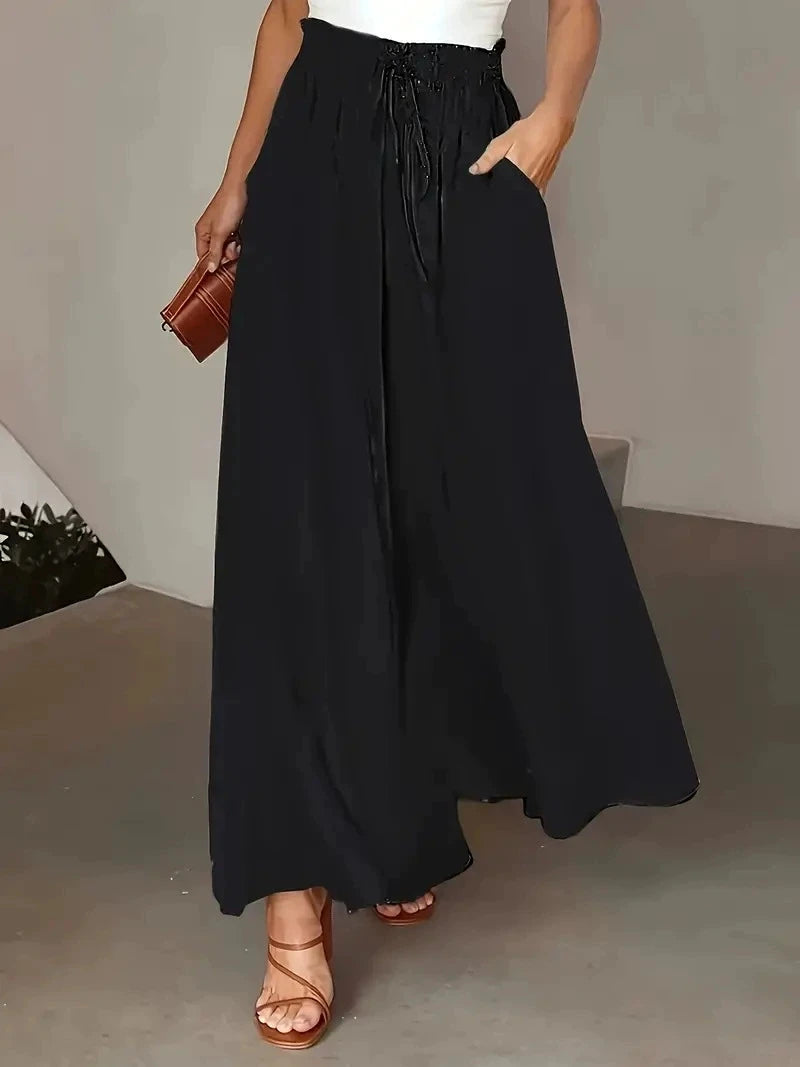 Luxencea™️ Elegant Flowy Polka Dot Maxi Skirt