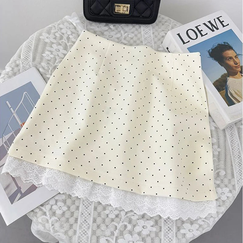 Luxencea™️ Elegant Polka Dot Mini Skirt with Built-in Shorts