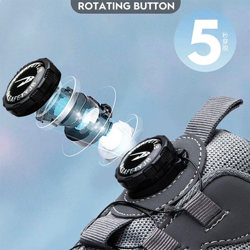 Luxencea™ Rotating‑Button Anti‑Puncture Work Shoes