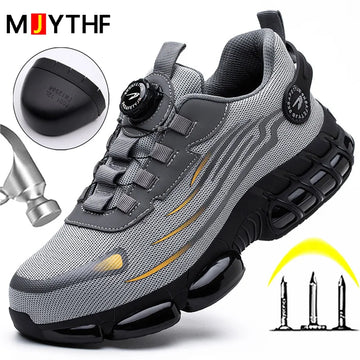 Luxencea™ Rotating‑Button Anti‑Puncture Work Shoes