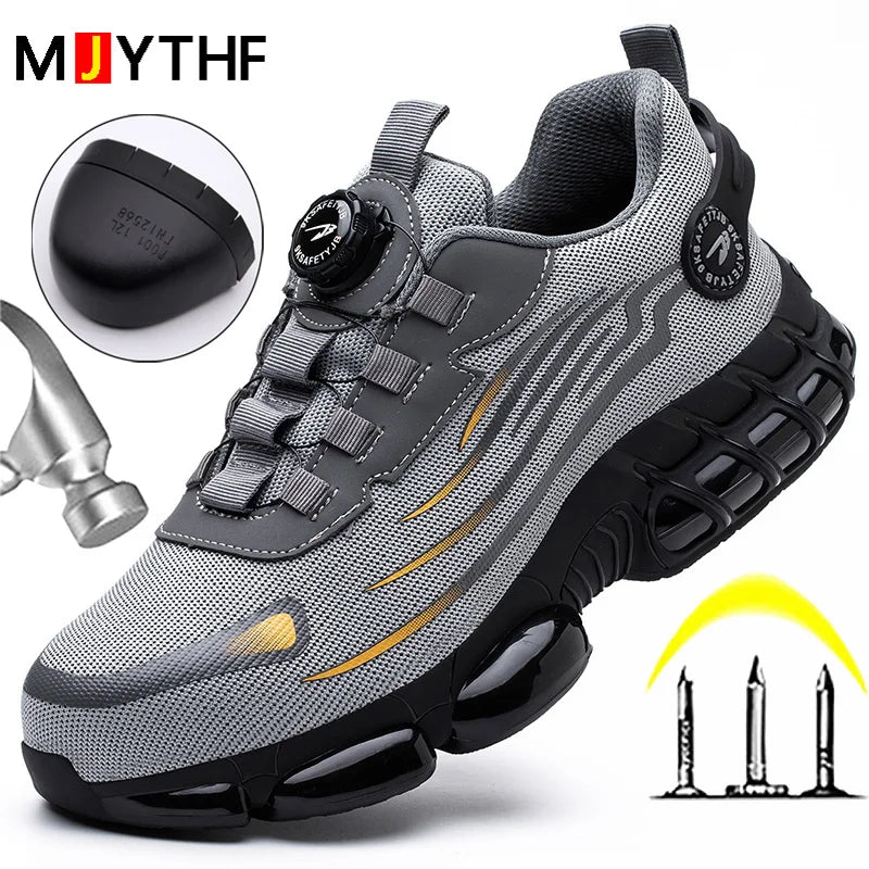 Luxencea™ Rotating‑Button Anti‑Puncture Work Shoes