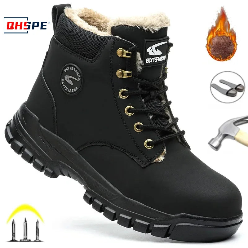 Luxencea™ Men’s Steel-Toe Winter Work Boots