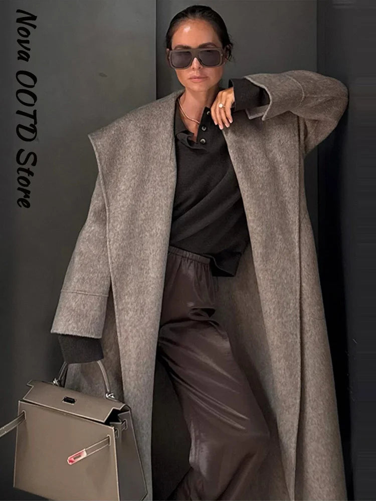 Luxencea™ Elegant Long Wool Winter Coat