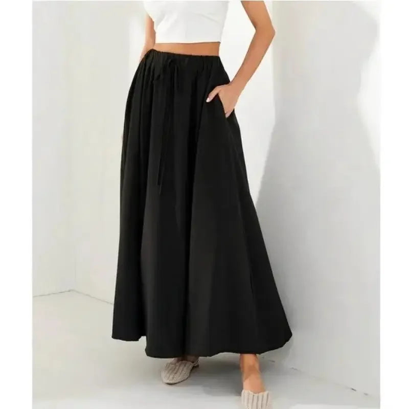 Luxencea™️ Elegant Blue Floral Maxi Skirt