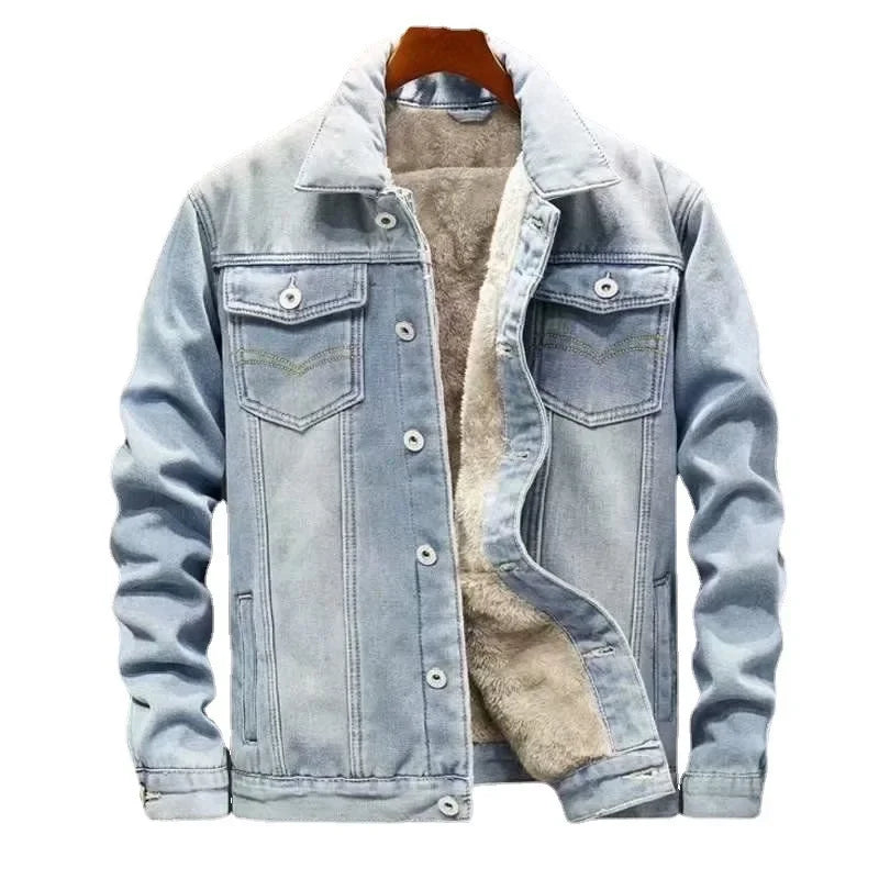 Luxencea™ Men’s Thickened Fleece-Lined Denim Jacket