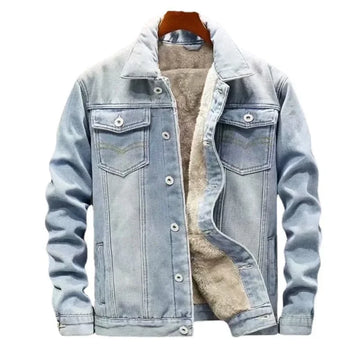 Luxencea™ Men’s Thickened Fleece-Lined Denim Jacket