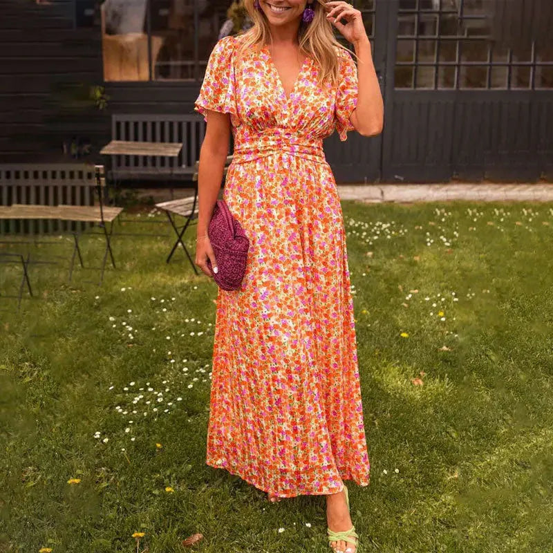 Luxencea™️ Elegant Floral Maxi Summer Dress