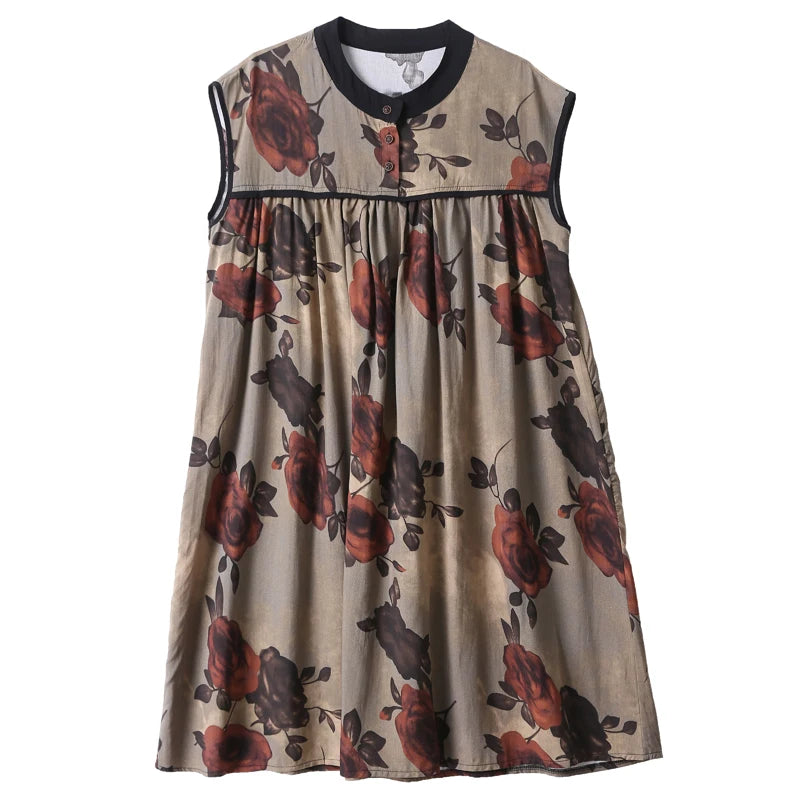 Luxencea™️ Boho Sleeveless Floral Loose Dress
