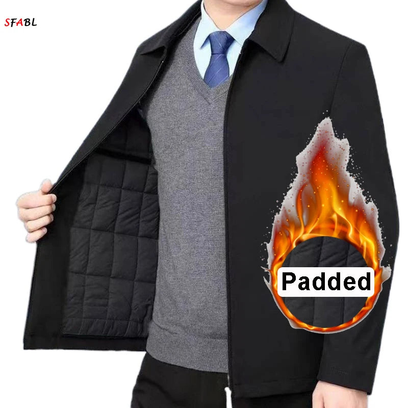 Luxencea™ Luxury Fleece-Lined Business Winter Jacket for Men