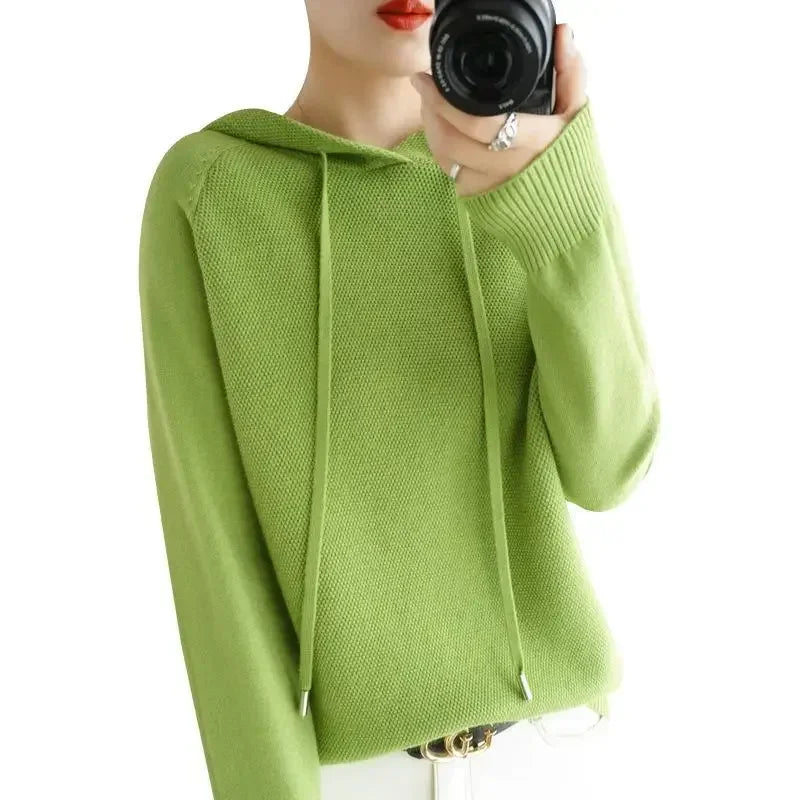 Luxencea™ Women’s Knit Hooded Pullover Sweater