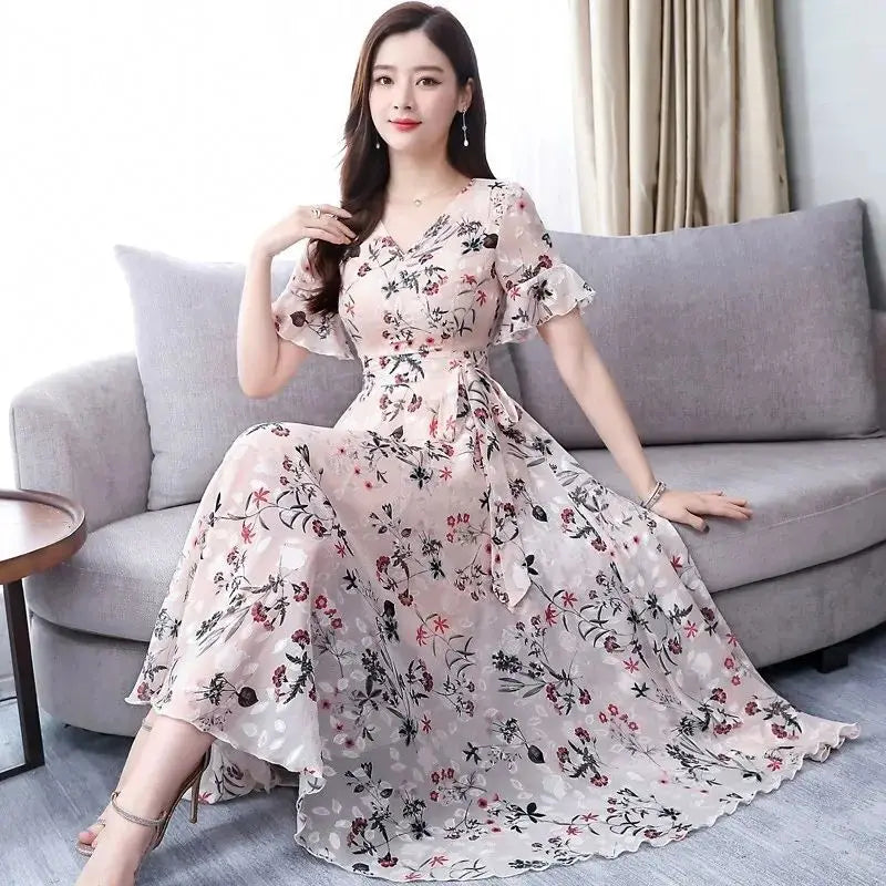 Luxencea™️ Elegant Floral Flow Dress
