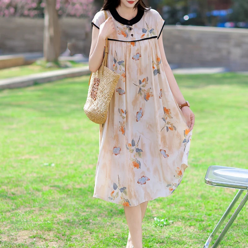 Luxencea™️ Boho Sleeveless Floral Loose Dress