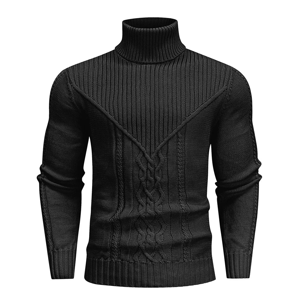 Luxencea™ Men’s Chunky Cable Knit Crewneck Sweater