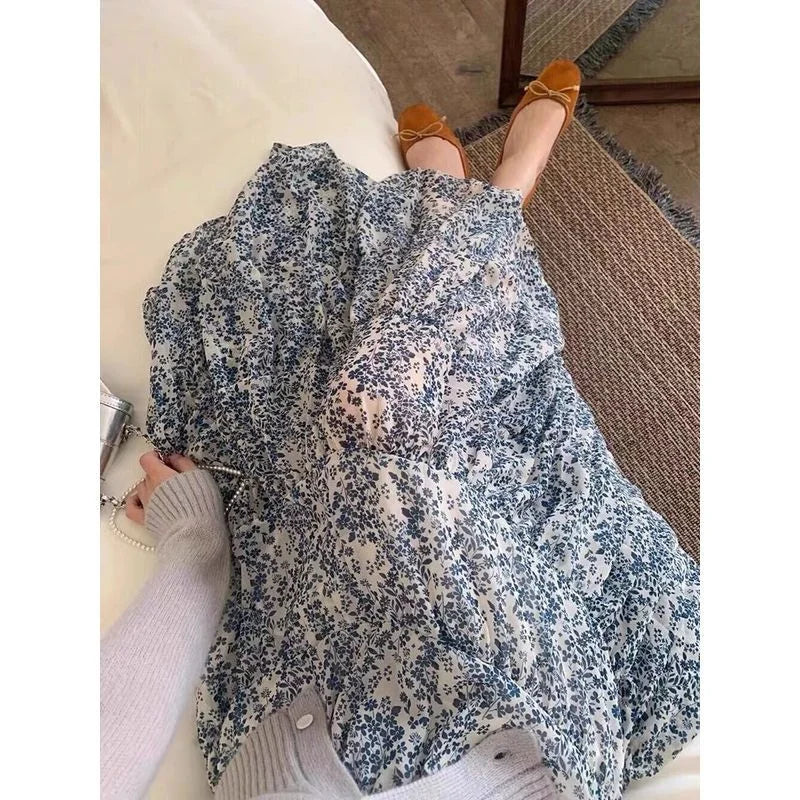 Luxencea™️ Elegant Floral Pleated Skirt