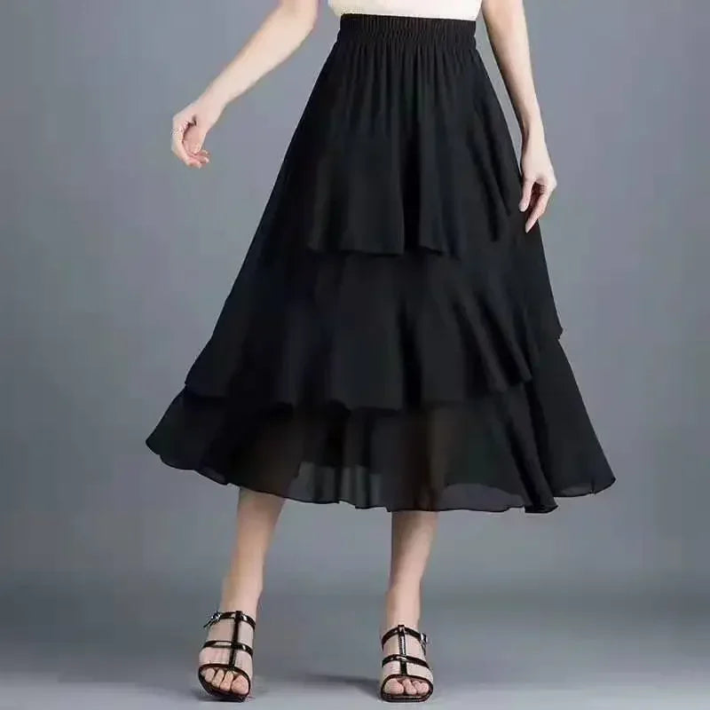 Luxencea™️ Floral Ruffle Soft Elegance Skirt