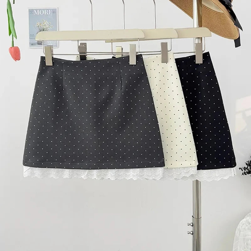 Luxencea™️ Elegant Polka Dot Mini Skirt with Built-in Shorts