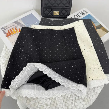 Luxencea™️ Elegant Polka Dot Mini Skirt with Built-in Shorts