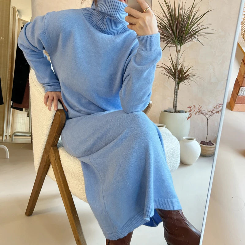 Luxencea™ 2025 Turtleneck Loose Knit Sweater Dress