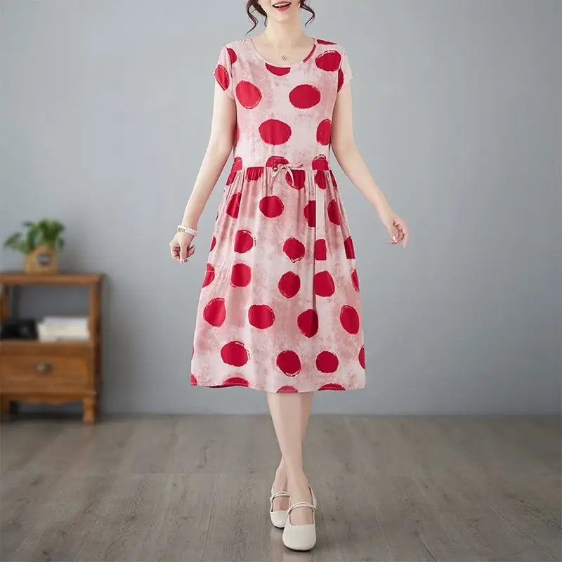 Luxencea™️ Printed Midi Dress Casual Elegance