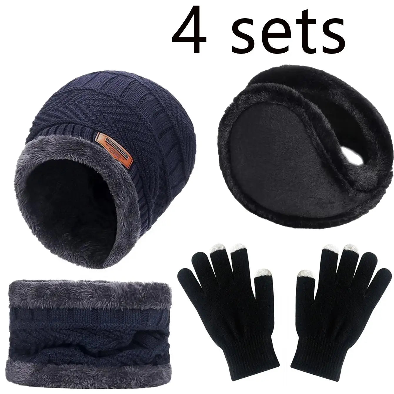 Luxencea™ Winter Velvet Hat & Scarf Set (4-Piece)
