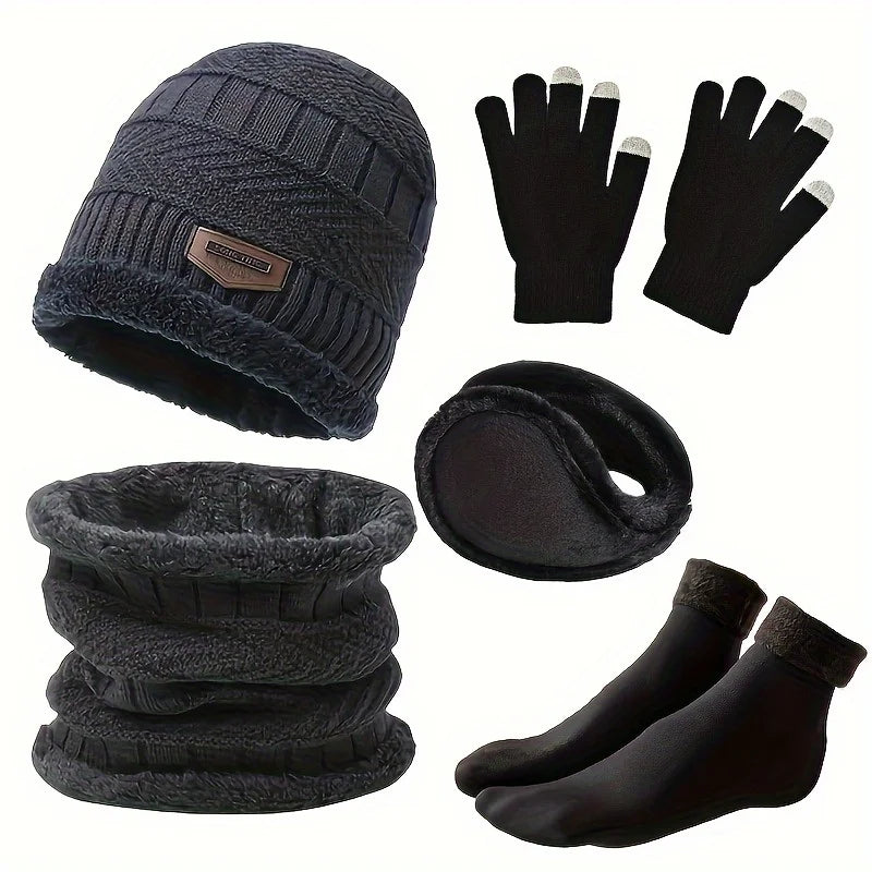 Luxencea™ Men’s Cashmere-Lined Winter Hat Set
