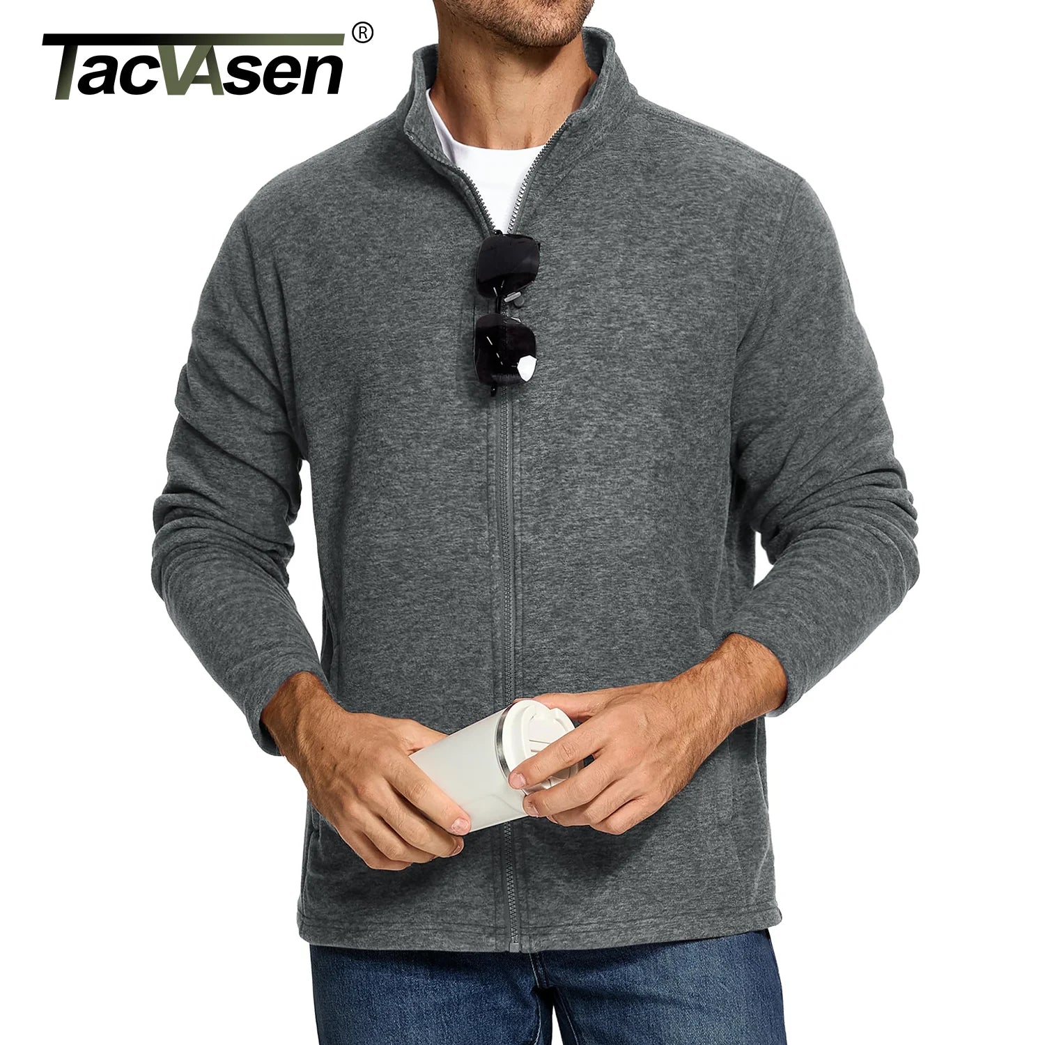 Luxencea™ Lightweight Full-Zip Fleece Jacket for Men