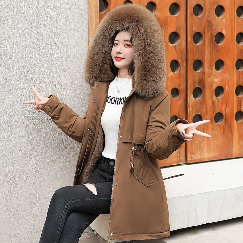 Luxencea™ Fur Collar Hooded Long Winter Parka