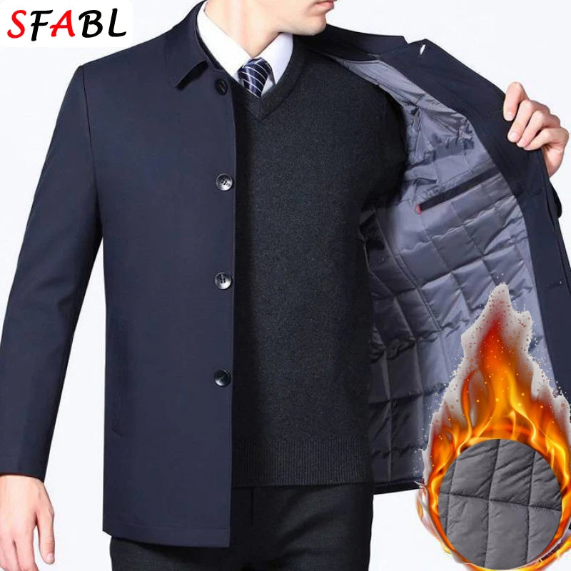 Luxencea™ Luxury Fleece-Lined Business Winter Jacket for Men