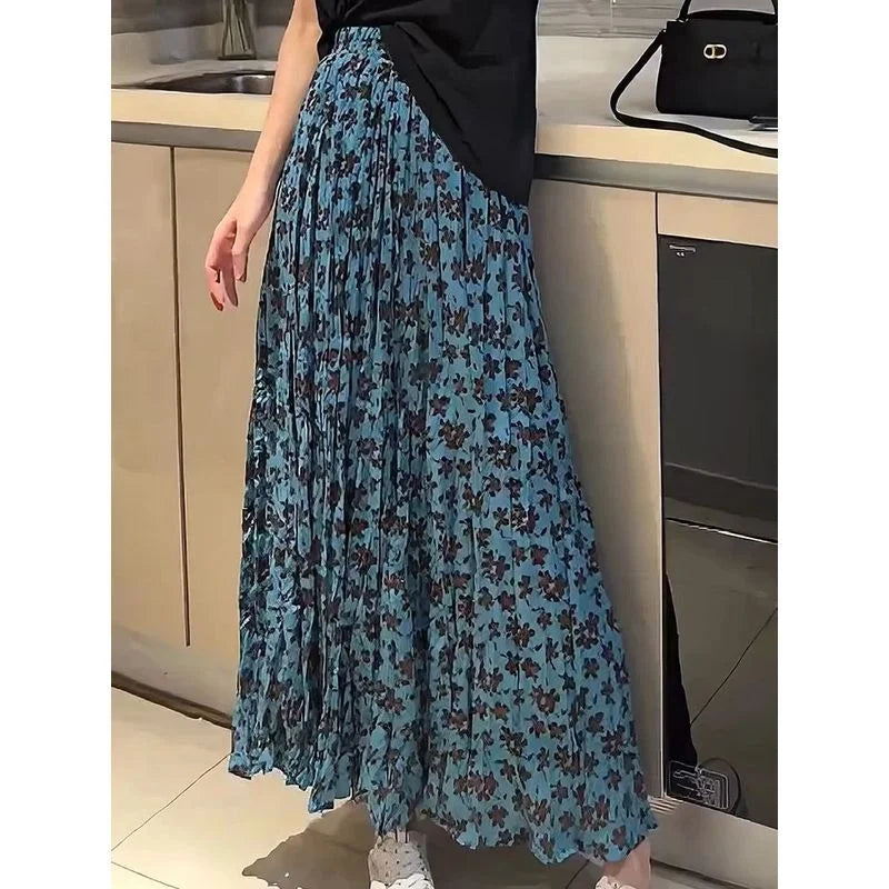 Luxencea™️ Elegant Floral Pleated Skirt