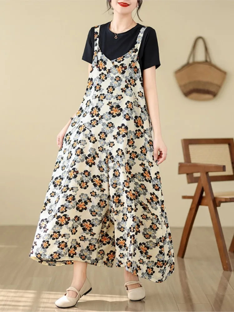 Luxencea™️ – Elegant Floral Loose Jumpsuit