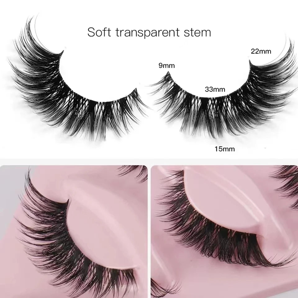 Luxencea™ Soft Transparent Band 3D Faux Mink Lashes – Natural Glam Volume