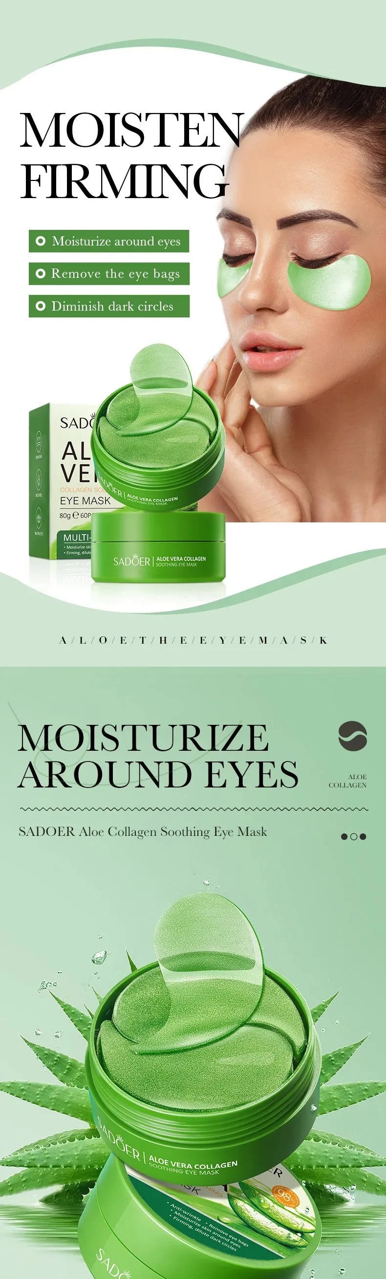 Luxencea™️ Aloe Vera Hydrating &amp; Dark Circle Eye Patches
