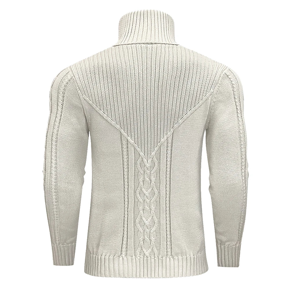 Luxencea™ Men’s Chunky Cable Knit Crewneck Sweater