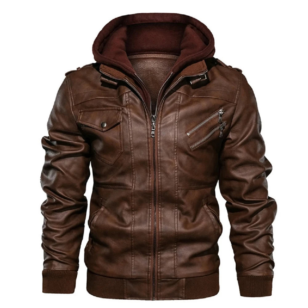Luxencea™ Men’s PU Moto Biker Jacket