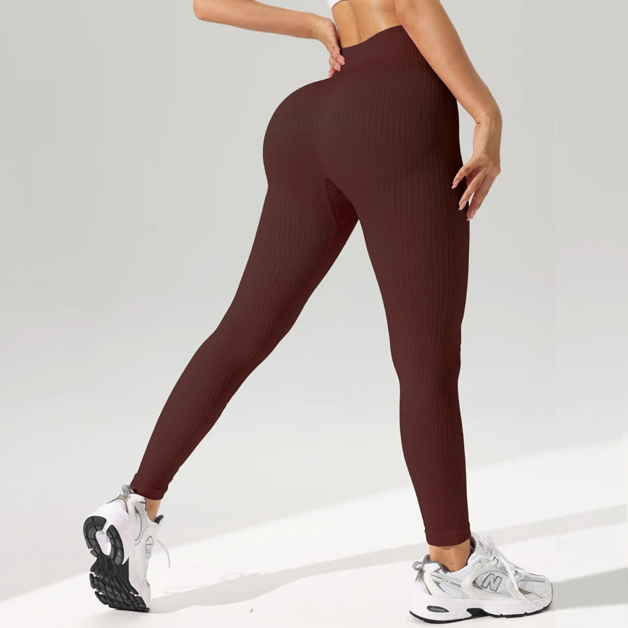Luxencea™️ – High-Waist Ribbed Sculpting Leggings