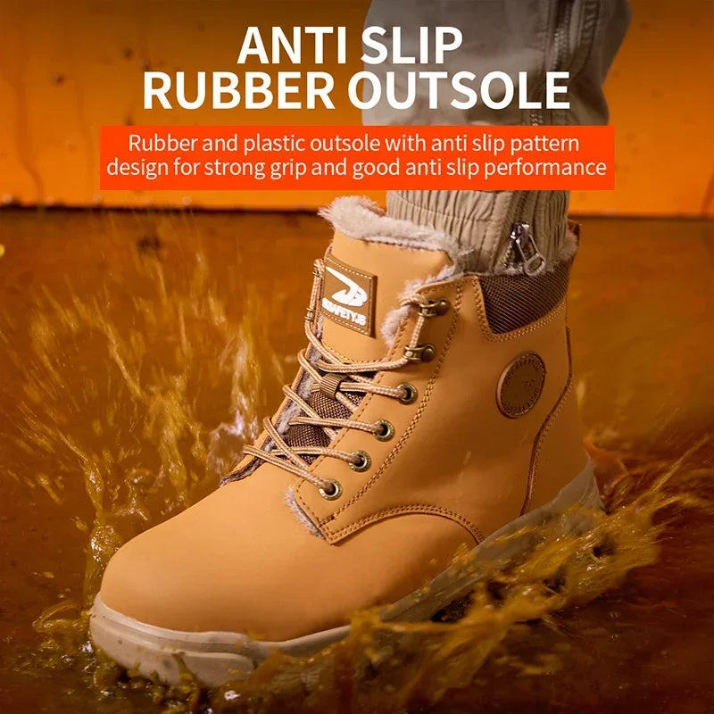 Luxencea™ Men’s Steel-Toe Winter Work Boots