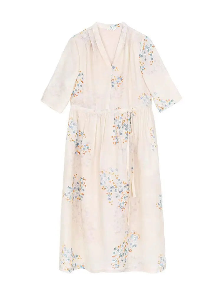 Title: Luxencea™️ Elegant Floral Boho Dress