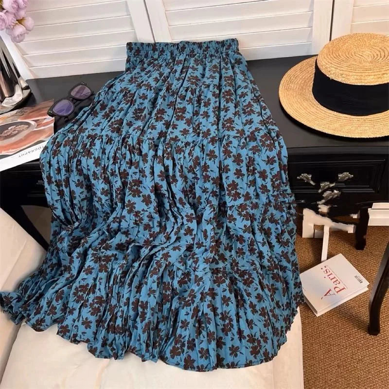 Luxencea™️ Elegant Floral Pleated Skirt