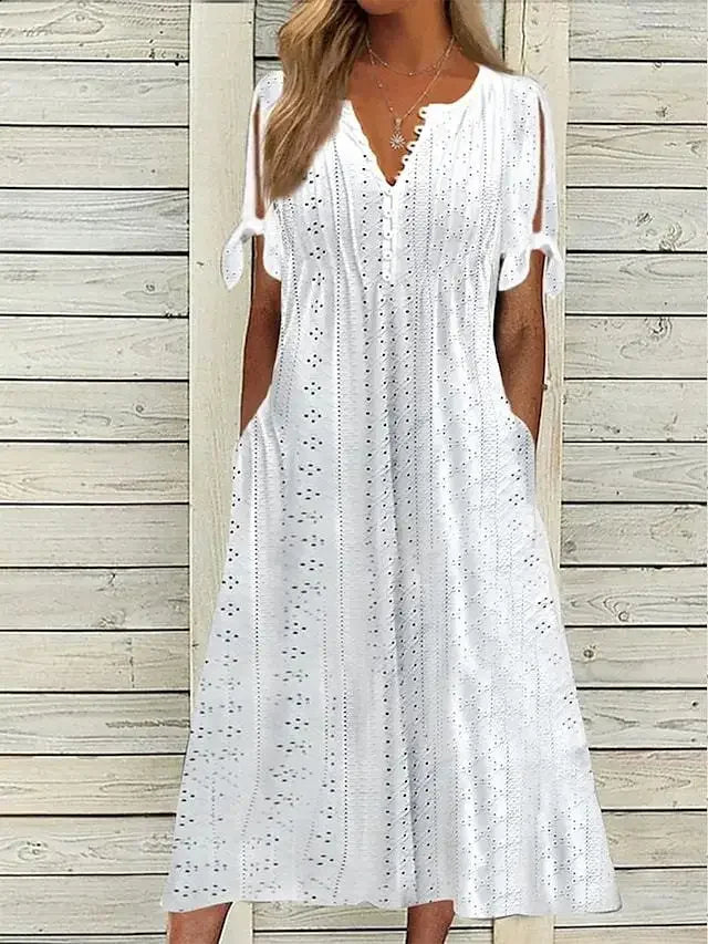 Luxencea™️ Chic Eyelet Summer Dress