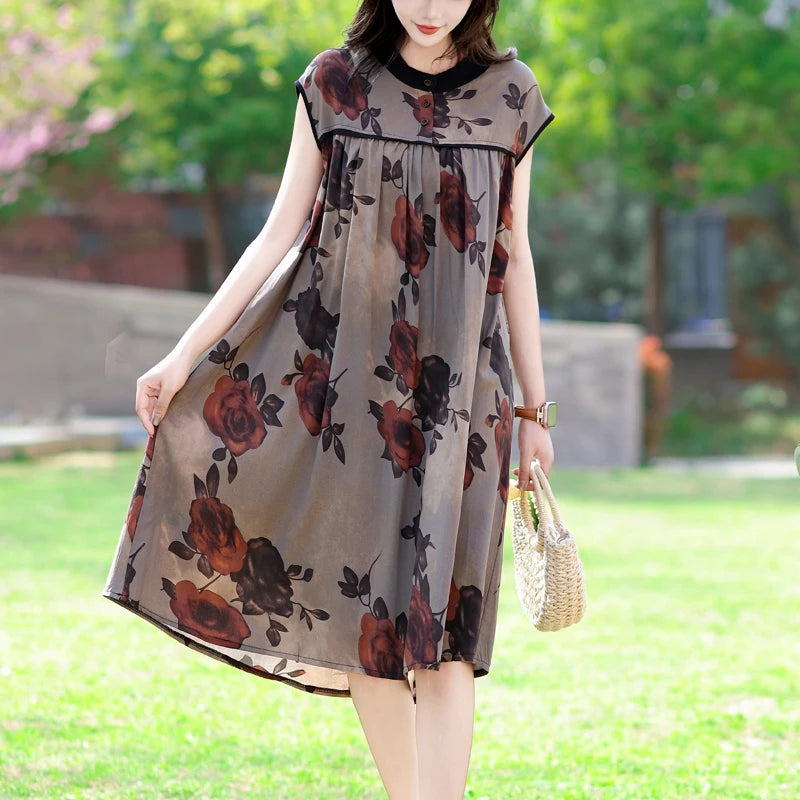 Luxencea™️ Boho Sleeveless Floral Loose Dress