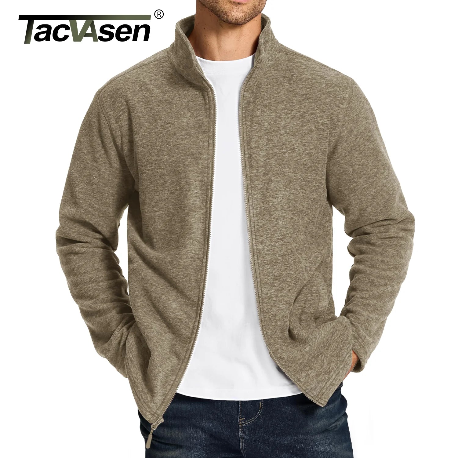Luxencea™ Lightweight Full-Zip Fleece Jacket for Men