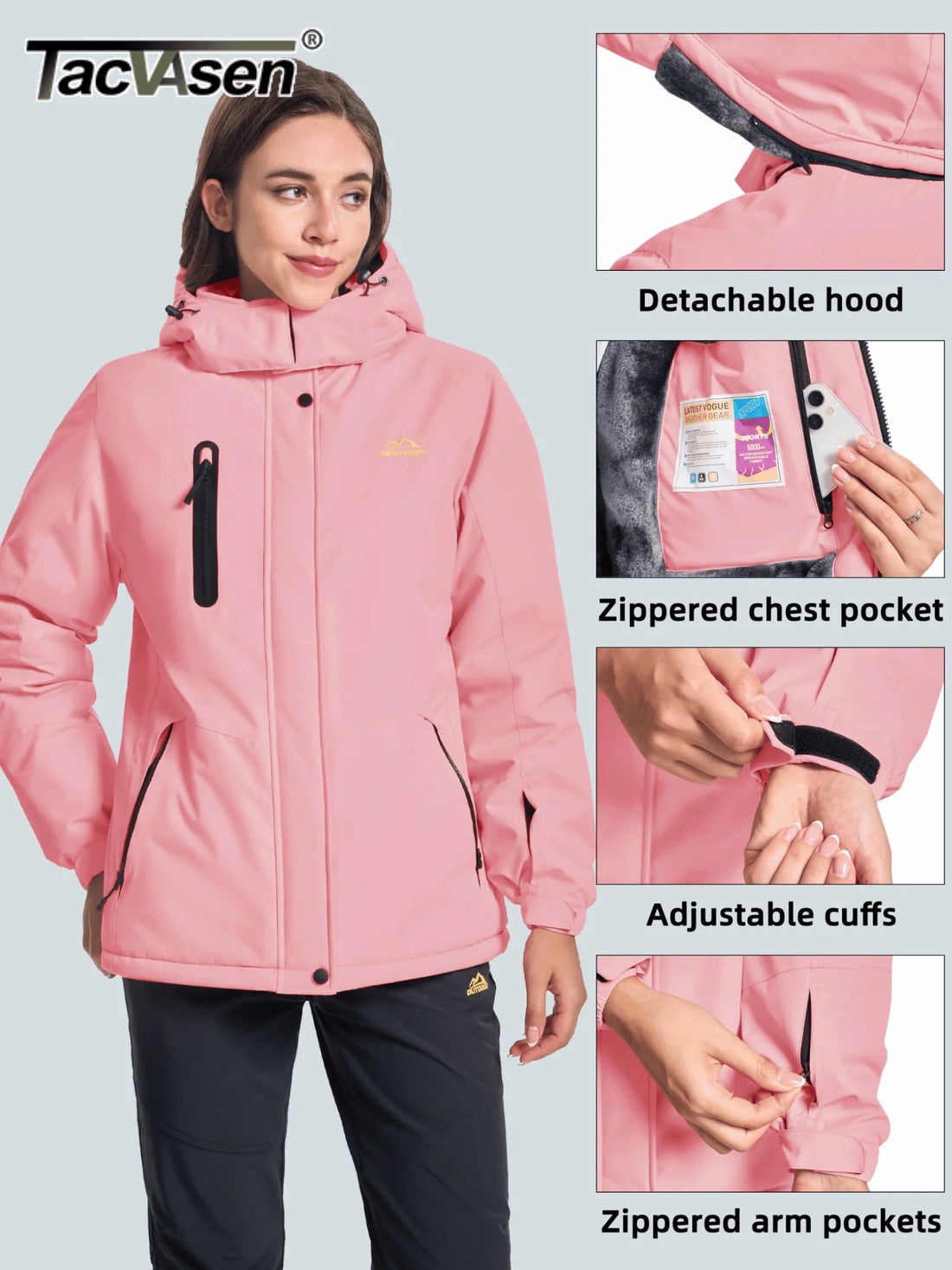 Luxencea™ Women’s Fleece-Lined Waterproof Parka