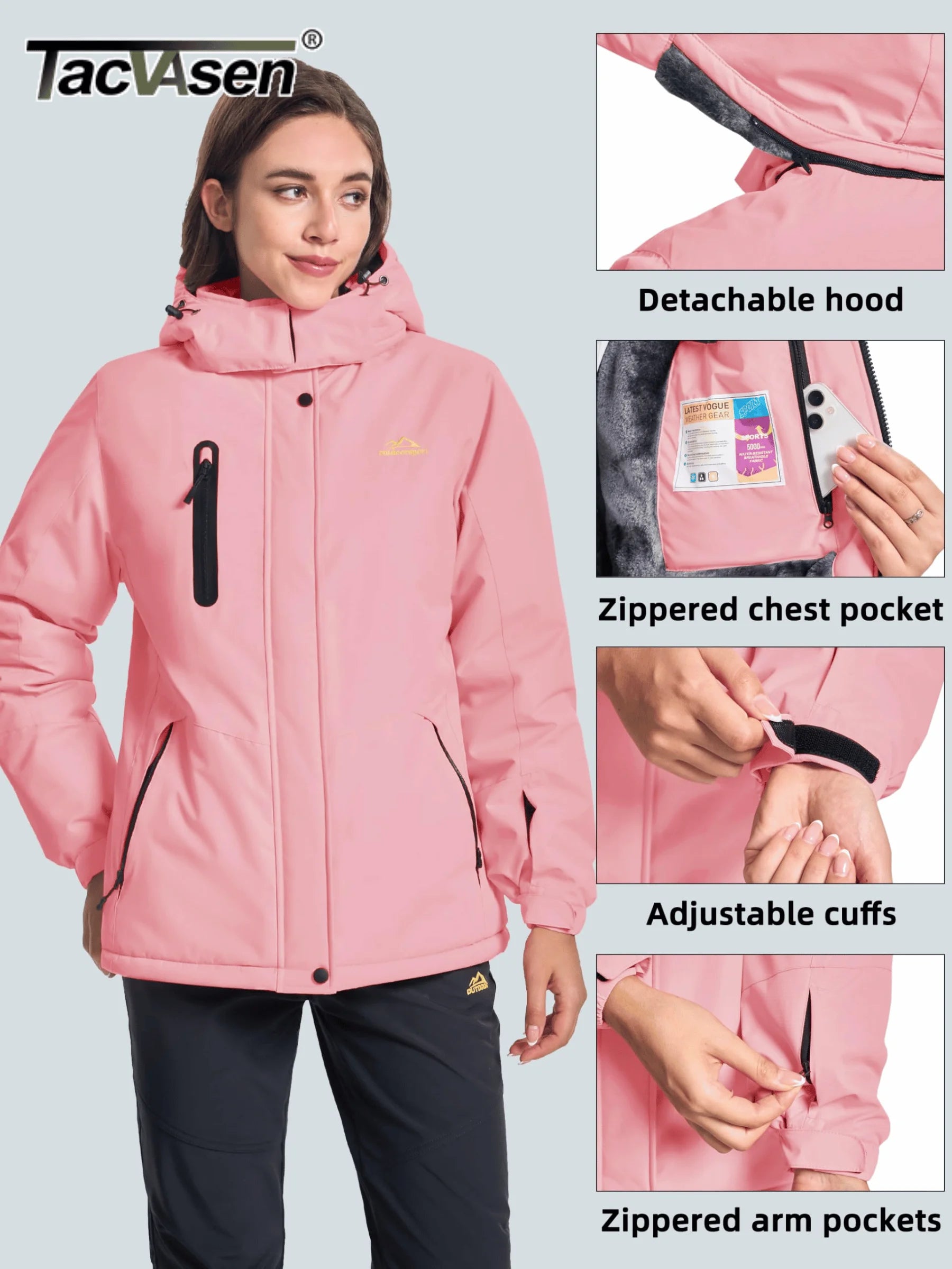 Luxencea™ Women’s Fleece-Lined Waterproof Parka