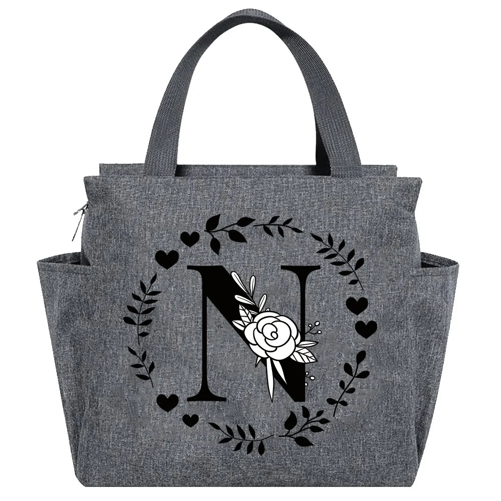 Luxencea™️ Personalized Floral Elegant Lunch Bag