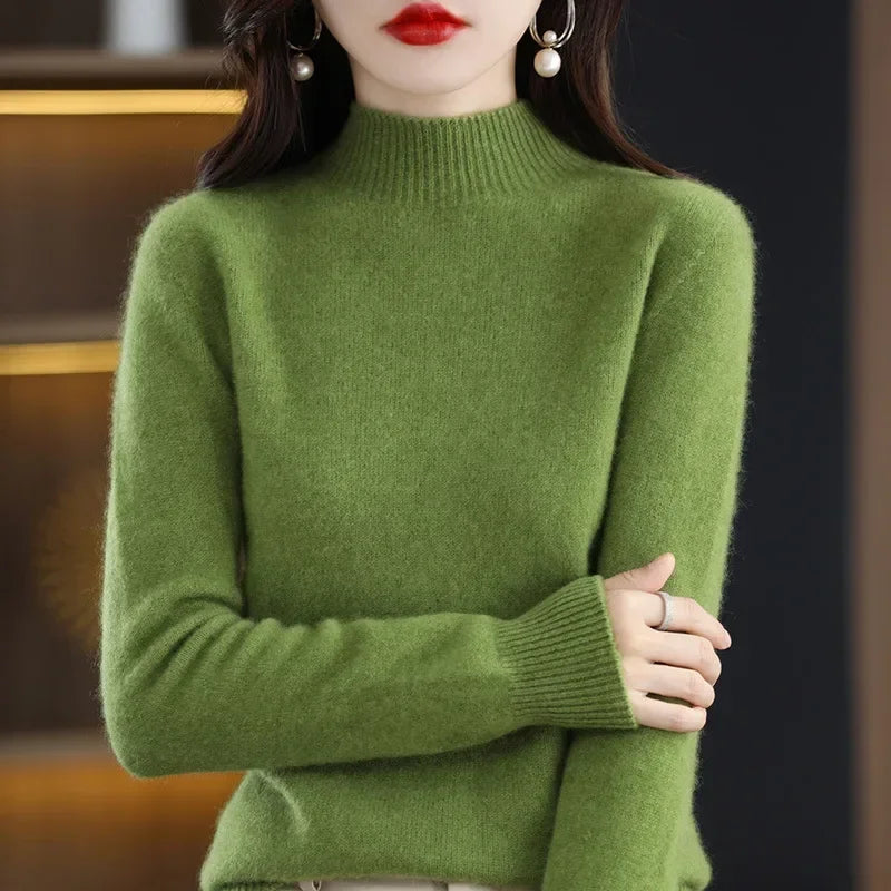 Luxencea™ Korean Half-High Collar Knit Sweater for Women