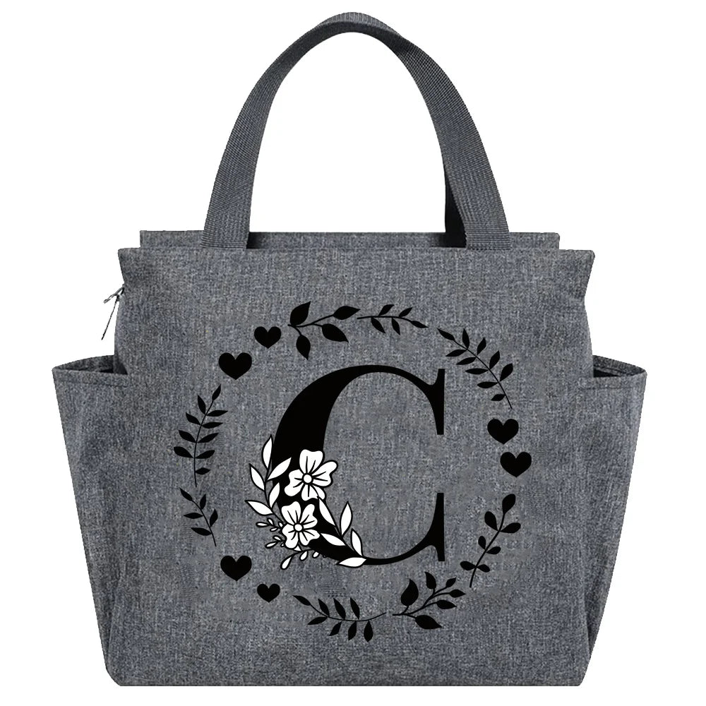 Luxencea™️ Personalized Floral Elegant Lunch Bag