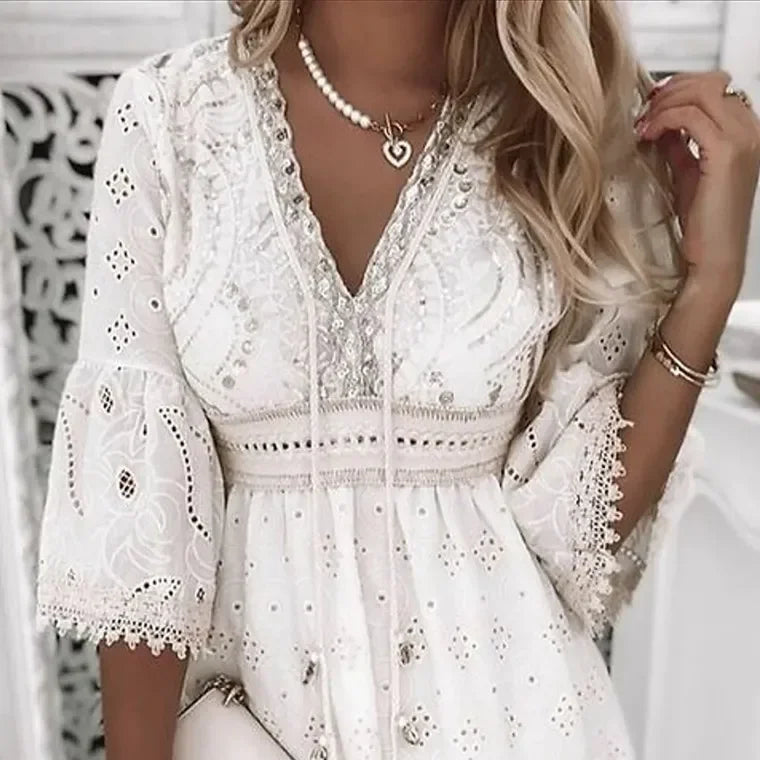 Luxencea™️ Elegant Lace Boho Dress