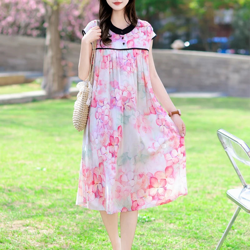 Luxencea™️ Boho Sleeveless Floral Loose Dress