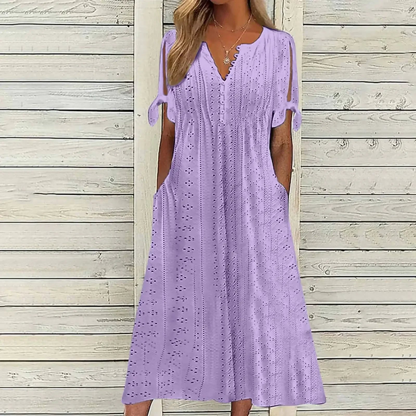 Luxencea™️ Chic Eyelet Summer Dress